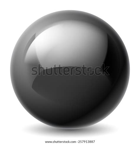 Black Metallic Sphere Isolated On White Stock Vector Royalty Free