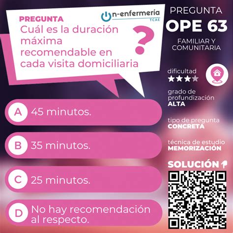 Pregunta examen OPE TCAE nº63 Familiar y comunitaria On enfermería