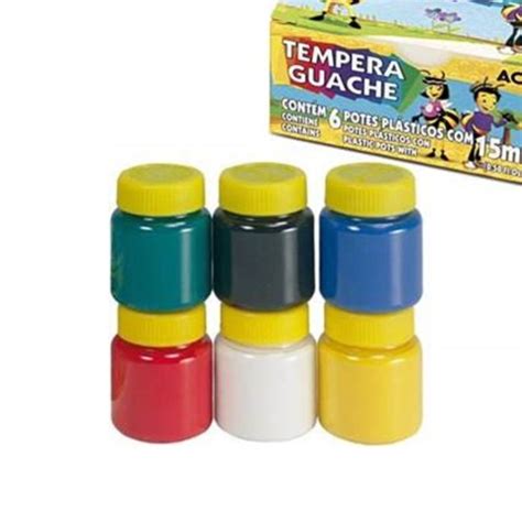 Tinta Tempera Guache C 6 Cores 15ml Acrilex Submarino