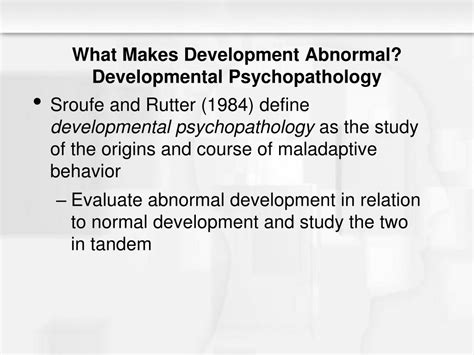 Ppt Chapter 16 Developmental Psychopathology Powerpoint Presentation