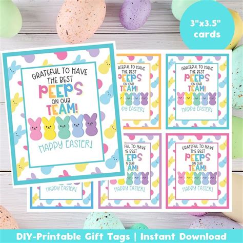 Easter Tag Printable Treat Tag Easter Peeps Tag Coworker Peeps Gift