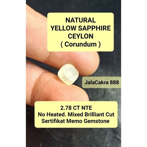 Jual Natural YELLOW SAPPHIRE Ceylon 2 78 Ct NTE No Heated Plus