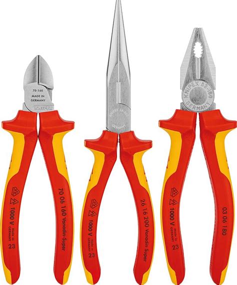 Tbs Zangen Set Knipex Teilig Seitenschneider Flachrundzange Und