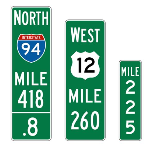 Interstate Mileage Signs National Highway Products