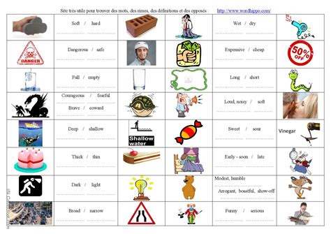 Adjectives And Their Opposite Warmer Fran Ais Fle Fiches Pedagogiques