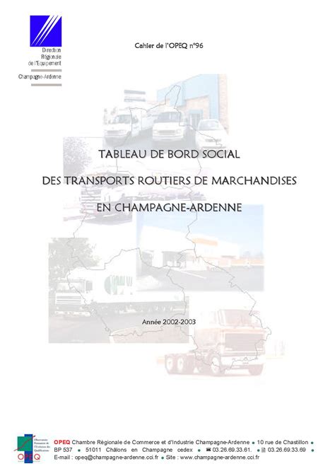 Tableau De Bord Social Du Transport Routier De Marchandises En