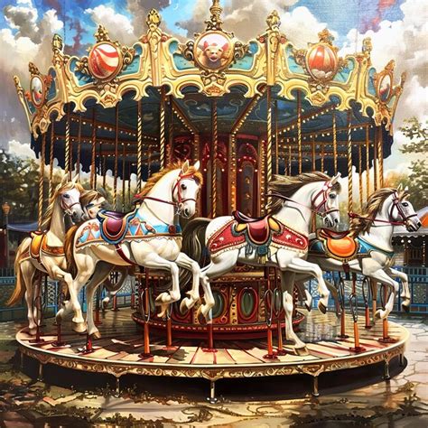 Premium Photo Merry Go Round Horses Carnival Festival Charming Old