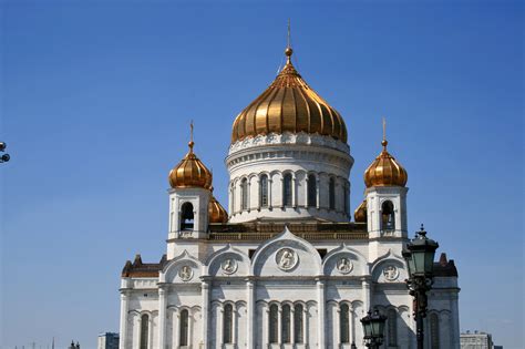 Golden Domes On Cathedral Of Christ Free Stock Photo Public Domain