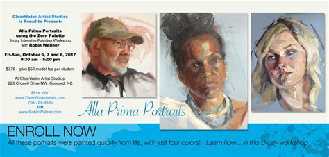 Alla Prima Portraits Using The Zorn Palette — Clearwater Arts Center