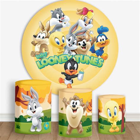 Kit Capas Trio Cilindro E Painel Redondo Baby Looney Tunes