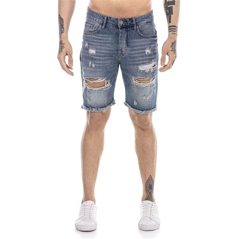 Red Bridge Herren Jeans Shorts Kurze Hose Denim Capri Distressed Basi