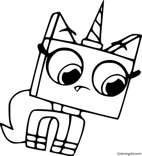 Cute Easy Unikitty Coloring Page - ColoringAll