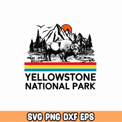 Yellowstone National Park Badge PNG PDF Digital Illustration - Inspire ...