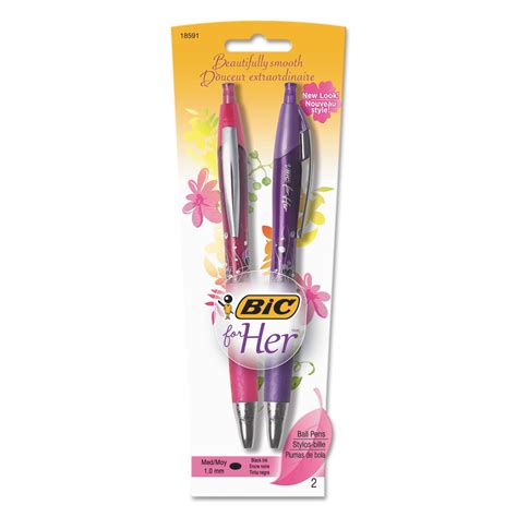 Bic For Her Ballpoint Pen Black 2pk