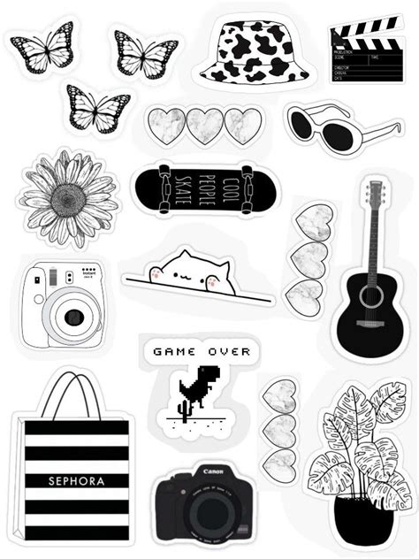 Printable Stickers Black And White