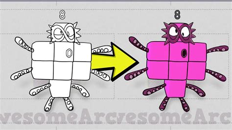 Draw Numberblock 8 Octoblock BOO! In 2D Animation - YouTube