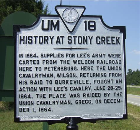 History at Stony Creek - Virginia Historical Markers on Waymarking.com