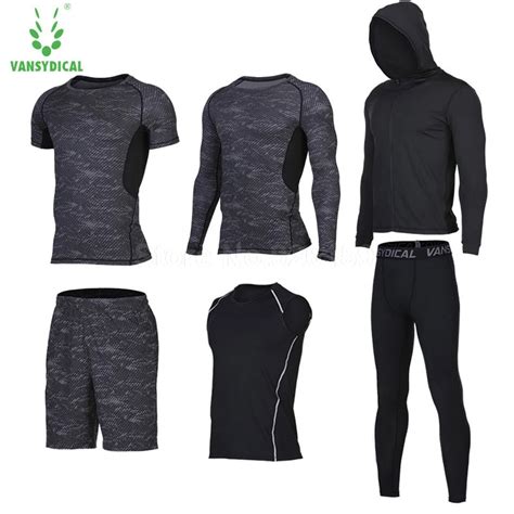 2018 Running Suits Men Sports Suits Men Running Compression Shirt 6pcs