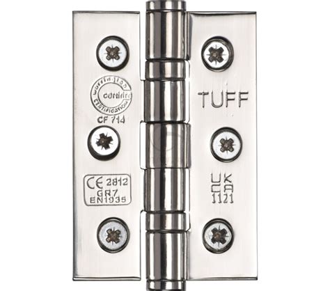 Heritage Brass Steel Line 3 Ball Bearing Hinge Pair Polished Stainless