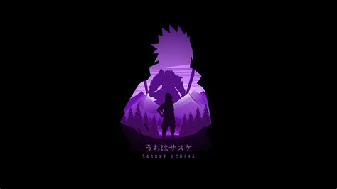 Sasuke Uchiha Wallpaper 4K, AMOLED, Naruto, Minimal art