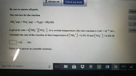 Solved Attempts Left Check My Work Enter Your Answer In Chegg