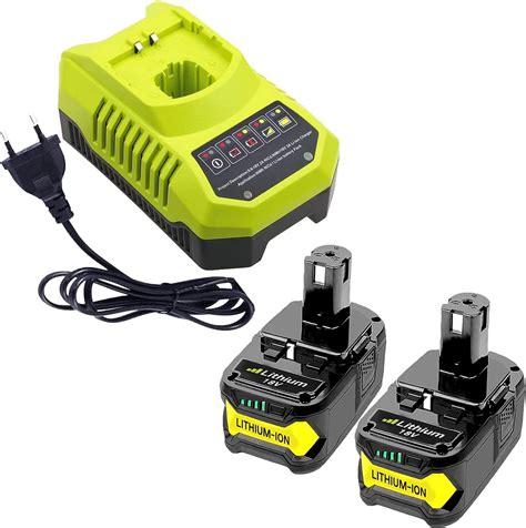 2 Batteries De Rechange Au Lithium 18 V 5500 MAh Avec Chargeur 3A Pour