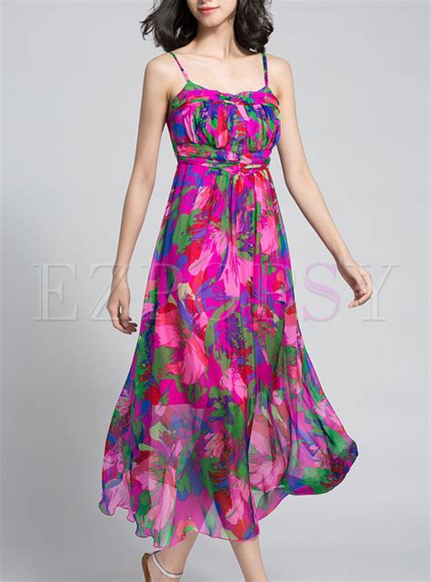 Dresses Maxi Dresses Bohemia Print High Waist Maxi Dress