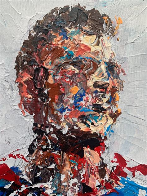 Original Abstract Superman Portrait Palette Knife Painting Etsy