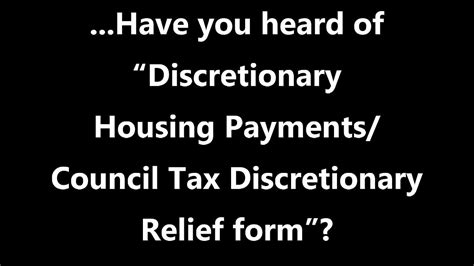 Have You Heard Of Discretionary Housing Payments Council Tax