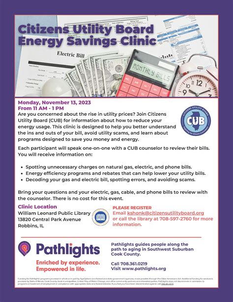 Nov 13 Pathlights Presents Citizens Utility Board Energy Savings Clinic Palos Il Patch