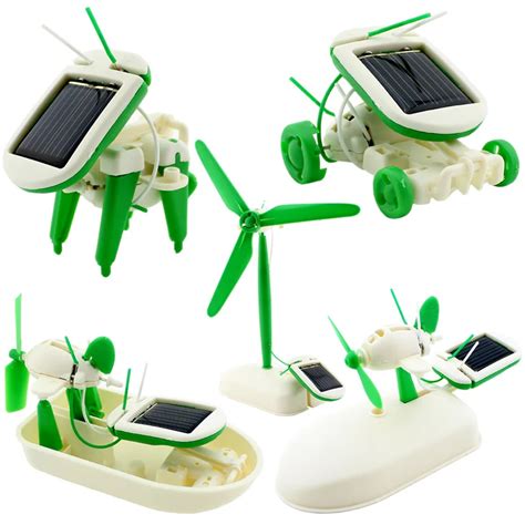 6 In 1 Creative Diy Educational Learning Power Solar Robot Kit Children