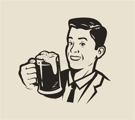 Retro Man Holding Beer Stock Illustrations 317 Retro Man Holding Beer