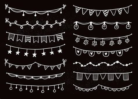 Party Garland Set With Flag Bunting Pennant 6207916 Vector Art At