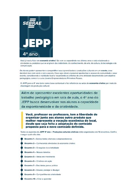 4º ano apresentação JEEP - SEBRAE JEPP ano Você já ouviu falar em