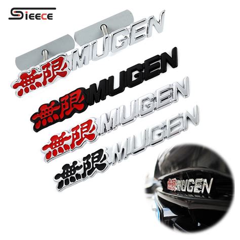 Sieece Mugen Metal Front Grill Emblem For Honda Civic City Jazz Brio