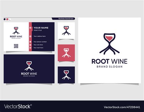 Wine Logo Template With Creative Root Concept Vector Image
