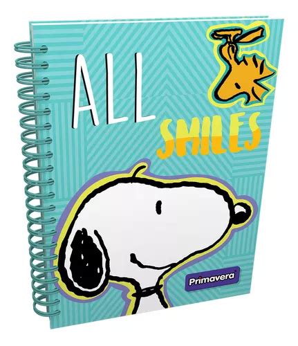 Cuaderno Argollado Pasta Dura Peanuts Snoopy All Smiles Ma Cuotas