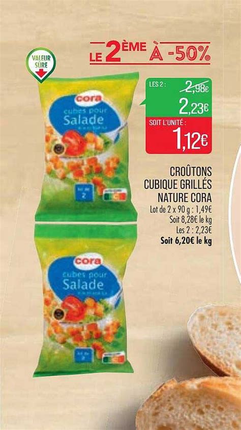 Promo Croûtons Cubique Grillées Nature Cora Chez Match Icataloguefr