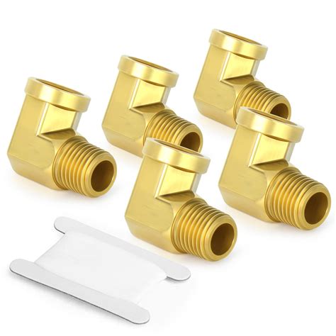 GASHER 5pcs 90 Degree Barstock Street Elbow 3 8 Inch NPT Male Pipe To