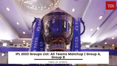 IPL 2023 Groups List: All Teams Matchup | Group A, Group B