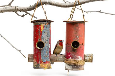 Upcycled Bird Feeders | Premium AI-generated image