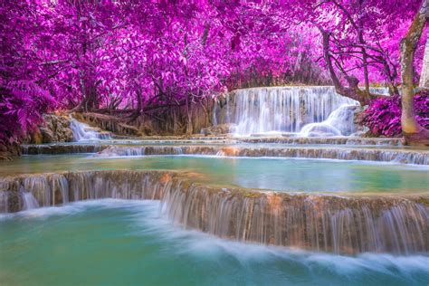 Kuang Si Falls Waterfalls Of The Kuang Si Falls A Three Tier