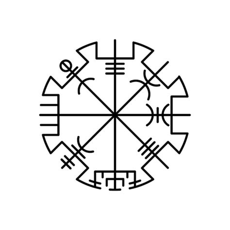 Premium Vector Vegvisir True Outline Circle