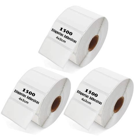 Ripley ETIQUETA TERMICA ADHESIVA ROLLO BLANCO 4X3CM PACK 3