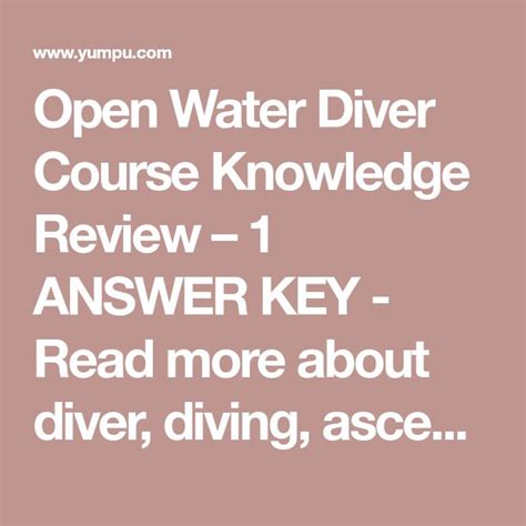 Padi Exam Open Water Answer Fillable Online Padi Open Water