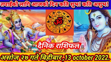 तपाईंको आजको राशिफल असोज २७ गते बिहिवार Horoscopes For Today 13