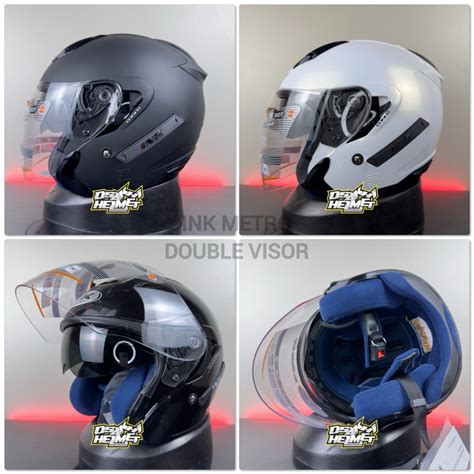 Jual Ink Metro Double Visor Sni Dot Helm Harian Dengan Sun Visor