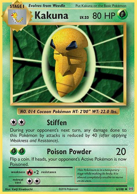 Kakuna 6 (Evolutions 2016) Pokemon Card