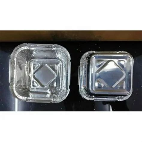 Double Diamond Silver 120ml Square Aluminum Foil Container For Bakery