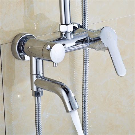 Wall Mount Waterfall Hotcold Shower Mixer Faucet Bathtub Shower Water Tap Chrome Brass